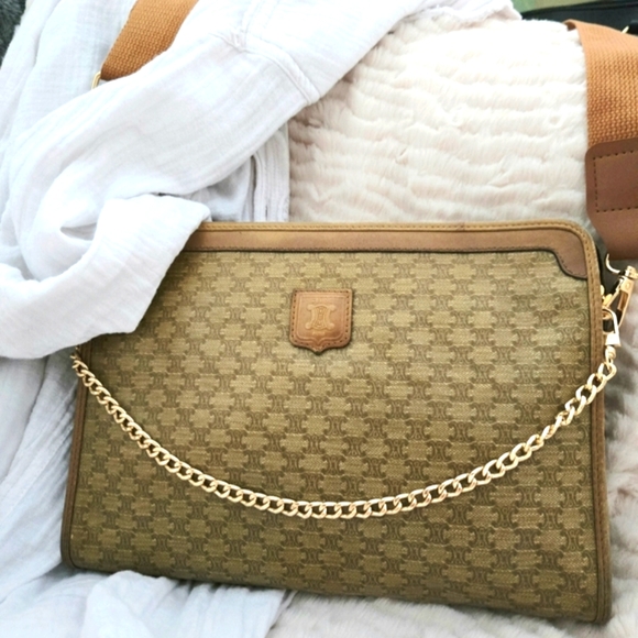 Celine Handbags - Authentic CELINE Macadam WOC Upcycled Clutch Crossbody‎ Wallet Shoulder